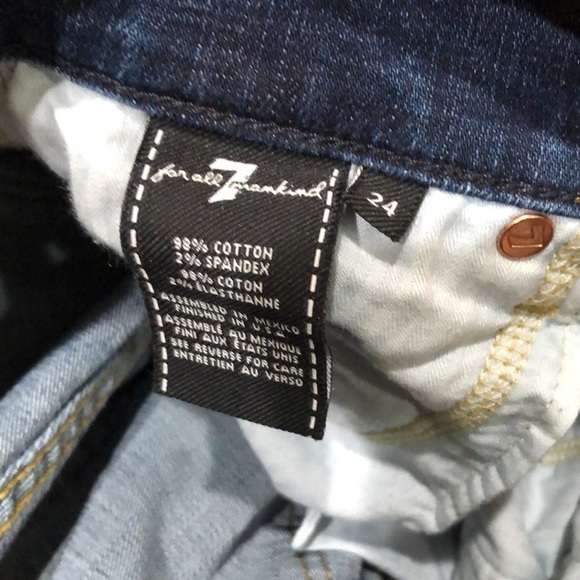 7 For All Mankind Josafina Skinny Boyfriend Jeans Size 24 Distressed Dark Blue - Picture 11 of 11